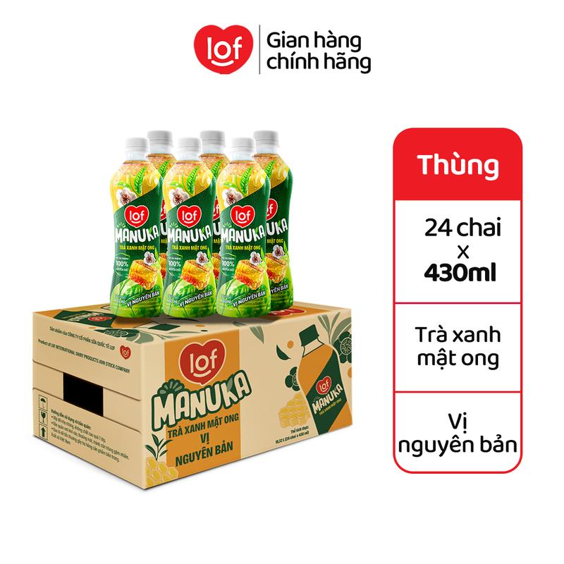 Trà xanh mật ong Lof Manuka Vị Nguyên Bản (thùng 24 chai x 430ml) - LS