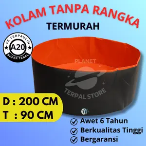 Terpal Bulat talang  Kolam Ikan Praktis Tinggal Isi air ukuran D200 T90 / Diametet 200 CM Tinggi 90 CM untuk budidaya ikan lele gurame nila