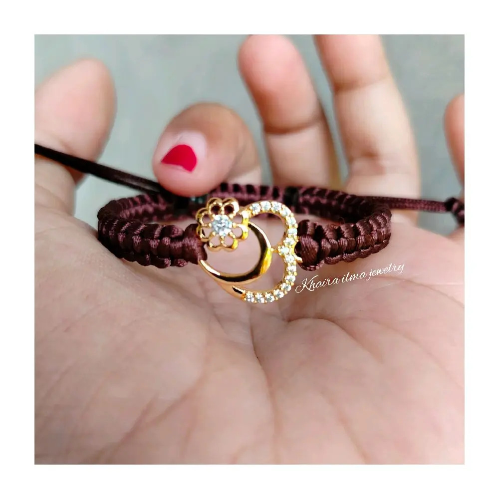 gelang tali awet di pakai harian warna tali coklat Bracelets Aksesoris