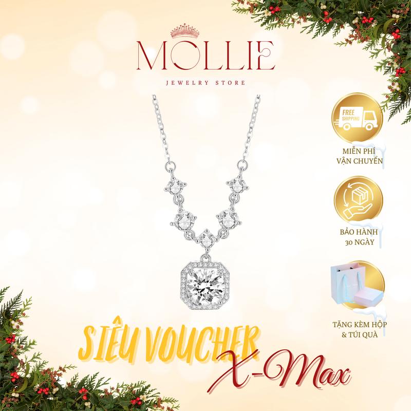 Dây chuyền MẶT ĐÁ VUÔNG CZ sang trọng quý phái phù hợp cho các dịp quan trọng tiệc tùng lễ hội chất liệu titan mạ vàng trắng