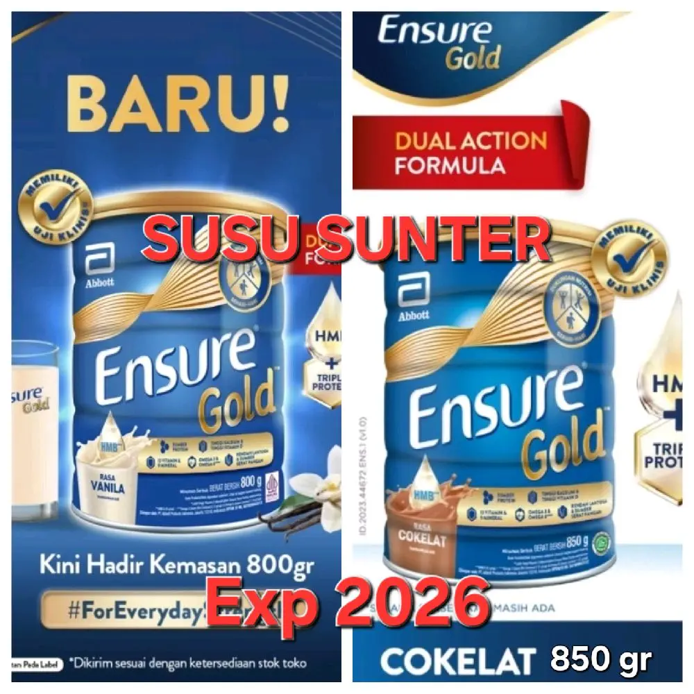 ENSURE GOLD VANILA COKLAT 800 GRAM/800GR/VANILLA/ CHOCOLATE