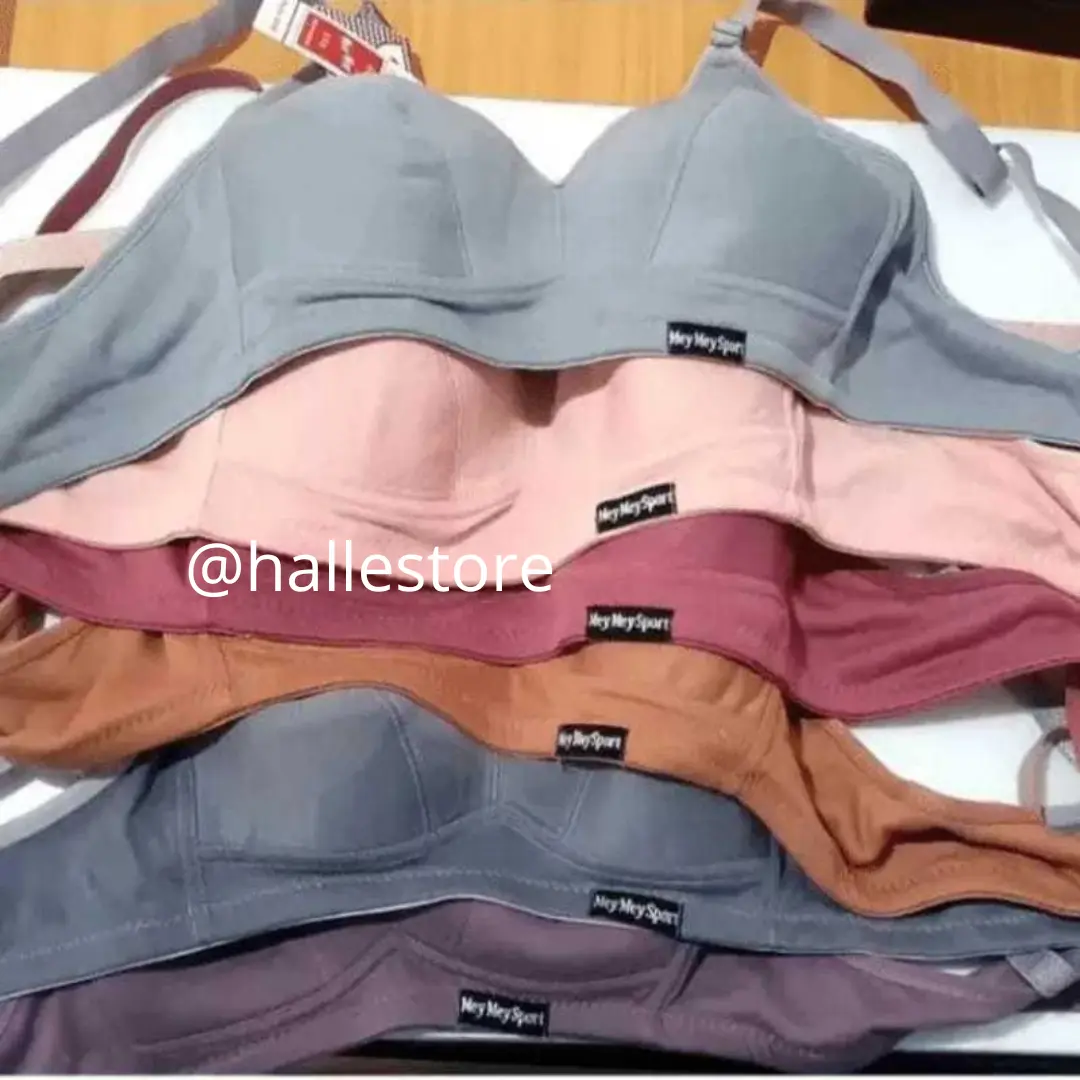 3, 6 PCS Sport Bra Wanita Tanpa Busa Murah Ukuran 34 36 38 40 42 Reguler Paket Hemat Motif Polos
