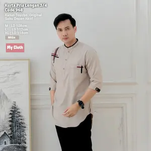 KURTA PRIA CODE 968 ATASAN PRIA KOKO KURTA KATUN TOYOBO KURTA PREMIUM BY MYCLOTH