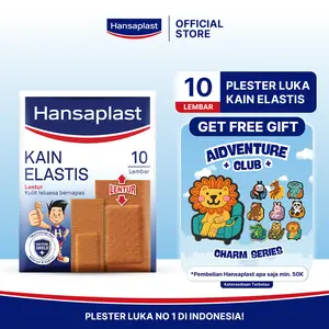 HANSAPLAST Plester Lentur Kain Elastis isi 10 P3K Plester Kain - Merekat kuat, lentur, berpori