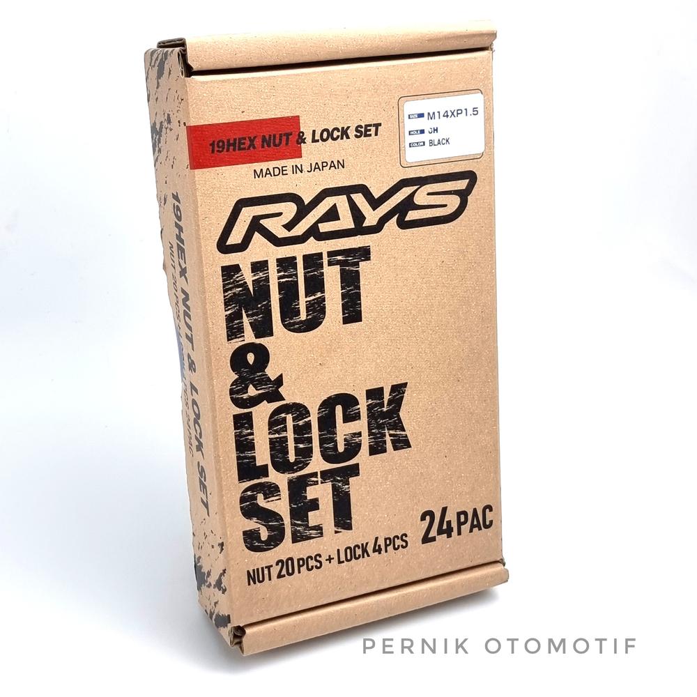 Rays M14 x 1.5 for 6H / 24 pcs 19 HEX Nut & Lock Set Lugnut Mur Roda Racing Original Japan For Toyota Land Cruiser LC