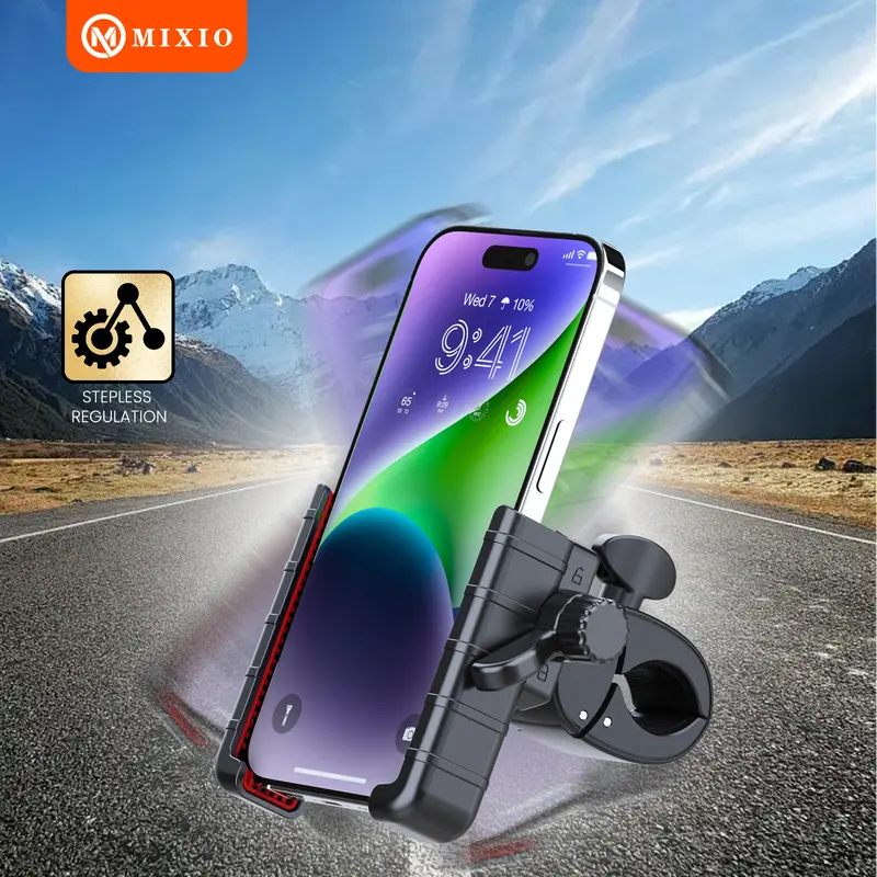 MIXIO ZM-18 Holder Motor Anti Maling Premium Bike Handphone Phone Holder HP Stang Sepeda Motor 5