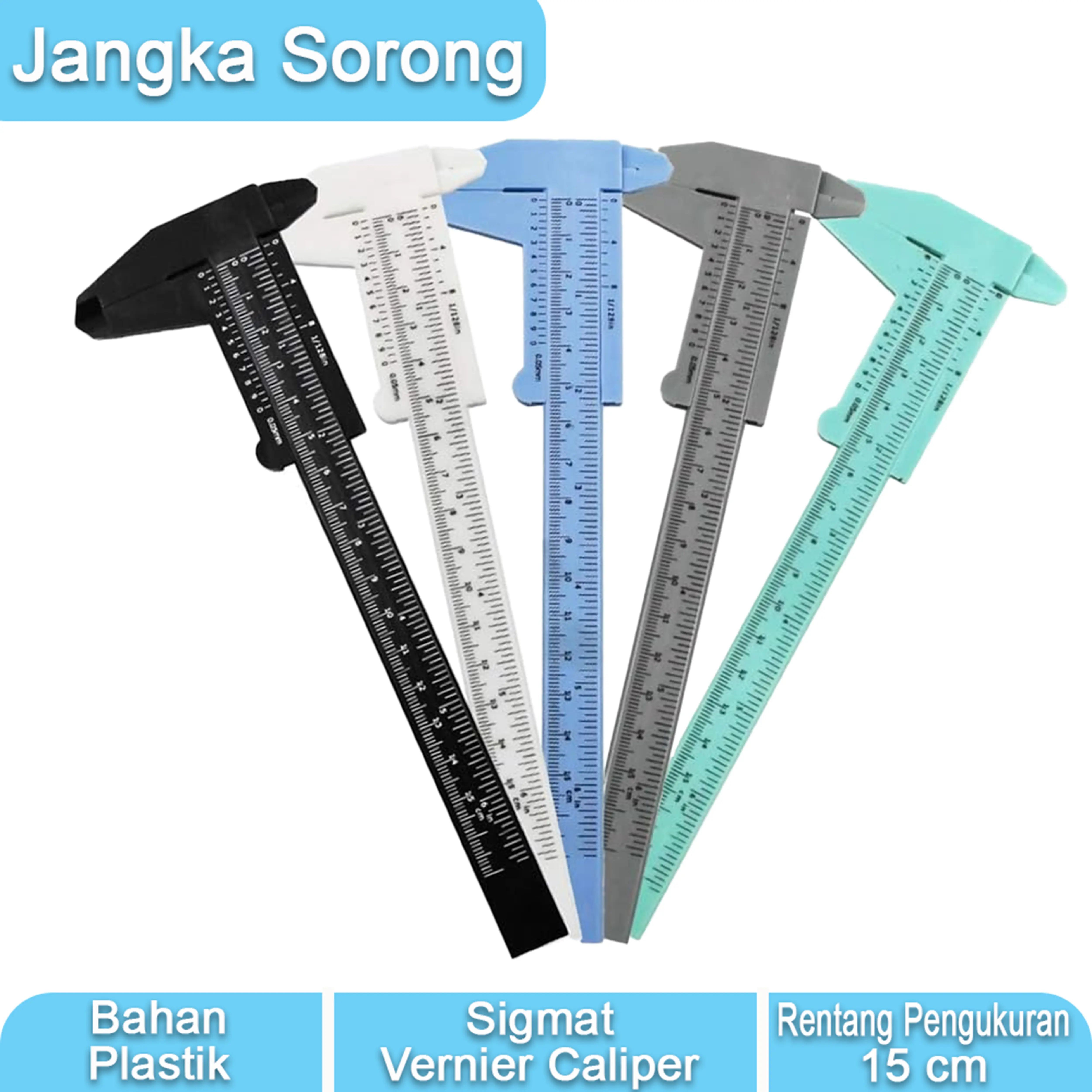 Jangka Sorong Geser Vernier Caliper 15cm Sigmat Manual Bahan Plastik