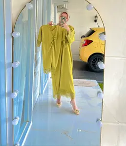 PAKET KAFTAN IBU DAN ANAK l KAFTAN ANAK DAN IBU l KAFTAN ANAK l KAFTAN CRINKLE Airflow Cantik Muslim Panjang