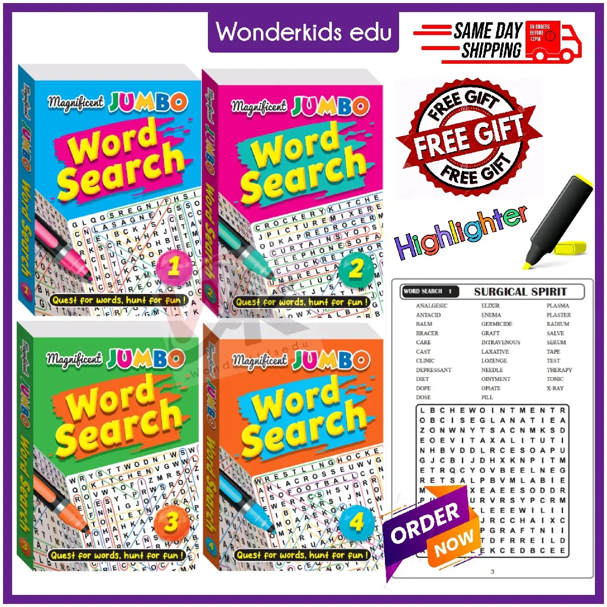 Magnificent Jumbo Word Search | Puzzle Games | Word Search Book for Kids | Children | Crossword | English | Activity