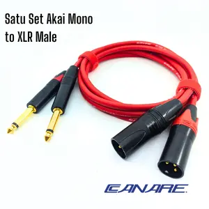 Satu Set Kabel Audio Input Mixer Akai Mono to XLR Male Kabel Canare Berkualitas Tinggi