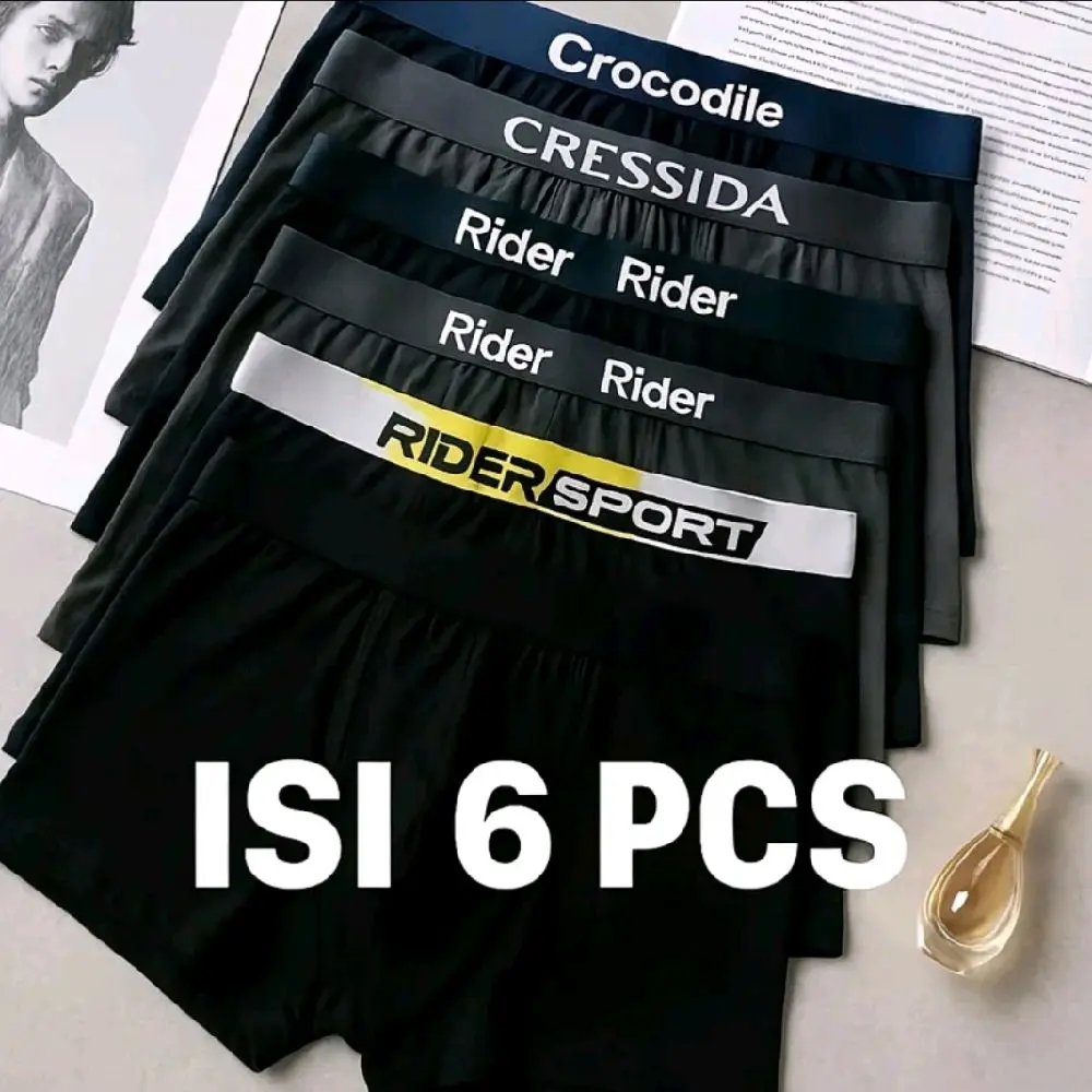 6 PCS Cd Peria Boxer Katun Premium Elegan Mewah Elastis Tidak Bikin Gerah Size M L XL XXL