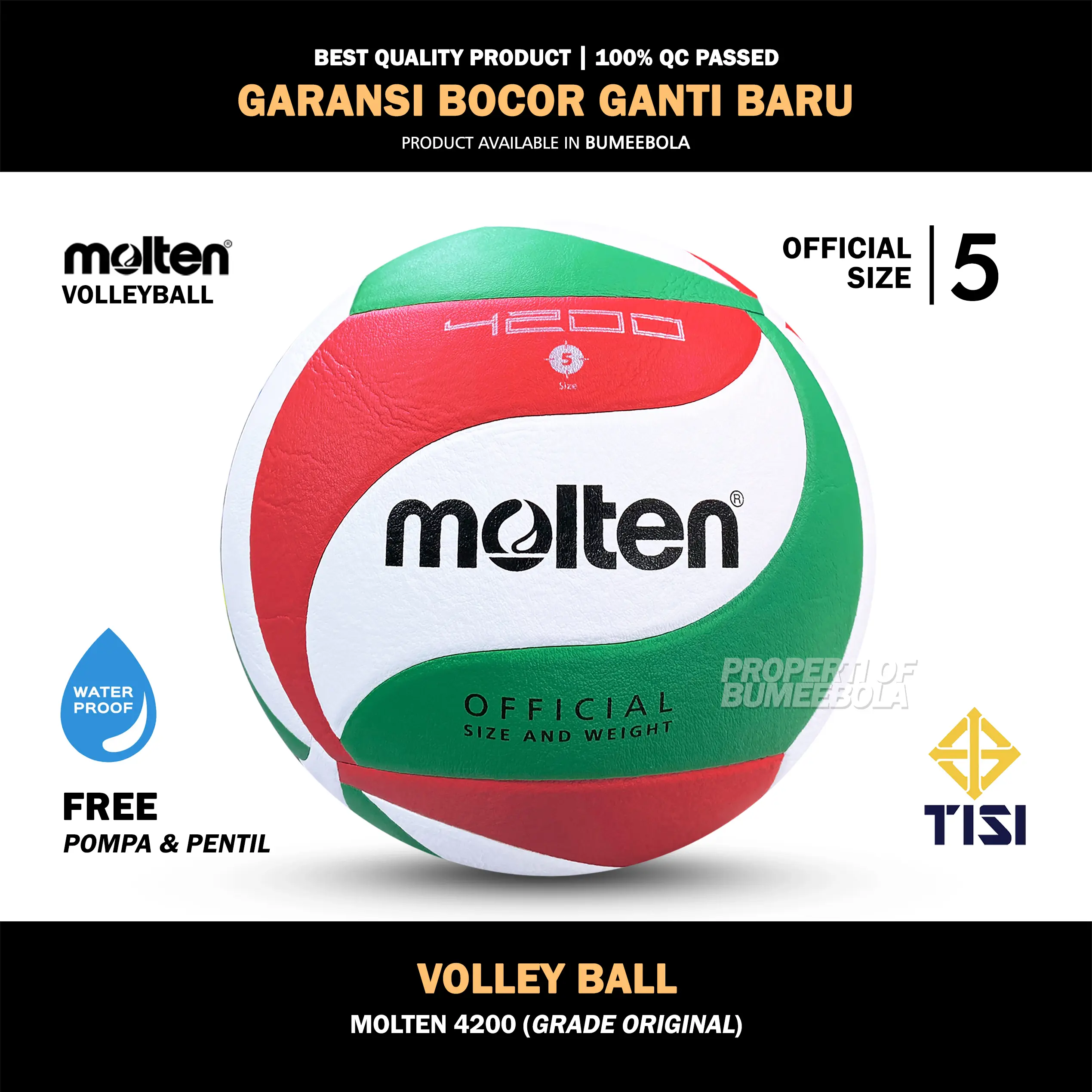 Bola Voli Molten 5000 4200 100% Original | 100% Real Pict | Indoor & Outdoor | Turnamen Volleyball Volly