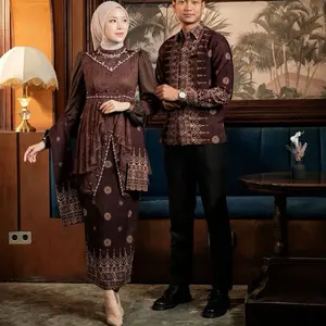 (Akita-EMA TUNIK CANTILI SERIES COUPLE NEW) Set Couple Atasan Blouse Cantili Premium, Kemeja Batik Doby & Rok Doby Premium Kondangan & Lamaran Kebaya Mewah Wanita Sarimbit Pasangan