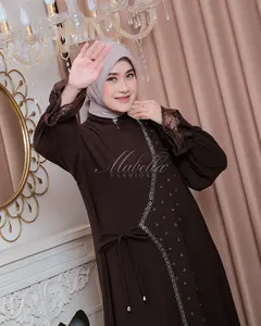 Aisyah Abaya Sabrina Anti UV Payet Kristal | Reguler & Jumbo