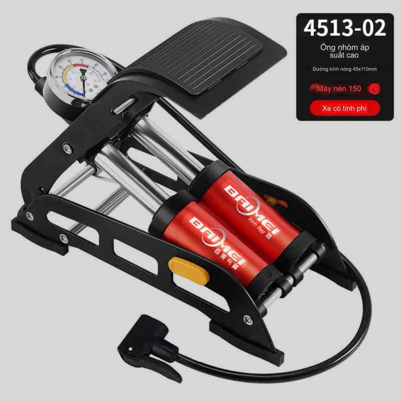    Hàng Chuẩn   Bơm xe máy ô tô đạp chân loại 2 Xi lanh ống Piston chuyên dụng 