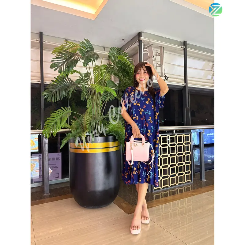 [Lestari x Yuzy] Exclusive daster rufle mama muda busui LD 115 PB 100 bumil bahan rayon viscose selutut Dress Wanita Ruffle Lembut Nyaman Dewasa Ibu Pendek Tidur Menyusui 0