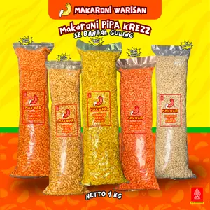 (1 Ball) MAKARONI BANTAT WARISAN SNACK INDONESIA (1kg) , Makanan Ringan Krupuk Cemilan Murah halal pedas daun jeruk krupuk seblak Food Keripik Makroni kress Kerupuk