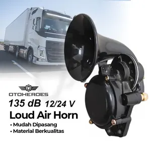 OTOHEROES Klakson Angin Keong Trompet Mobil Truk Loud Air Horn 135dB - DL35 - Black