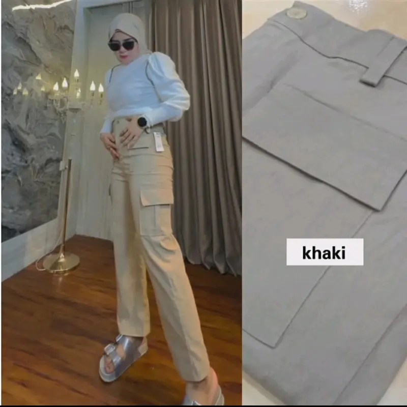 CELANA CARGO WANITA BAHAN TWILL STREACH FIT TO XL / CELANA PANJANG WANITA KEKINIAN CANTIK BANGET Katun 2