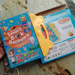 Habibi Buku Edukasi Elektronik 3-in-1 Bersuara - Belajar 3 Bahasa (Inggris, Mandarin, Indonesia) | Mainan Edukasi Interaktif untuk Pemula, 26 Materi & Lagu