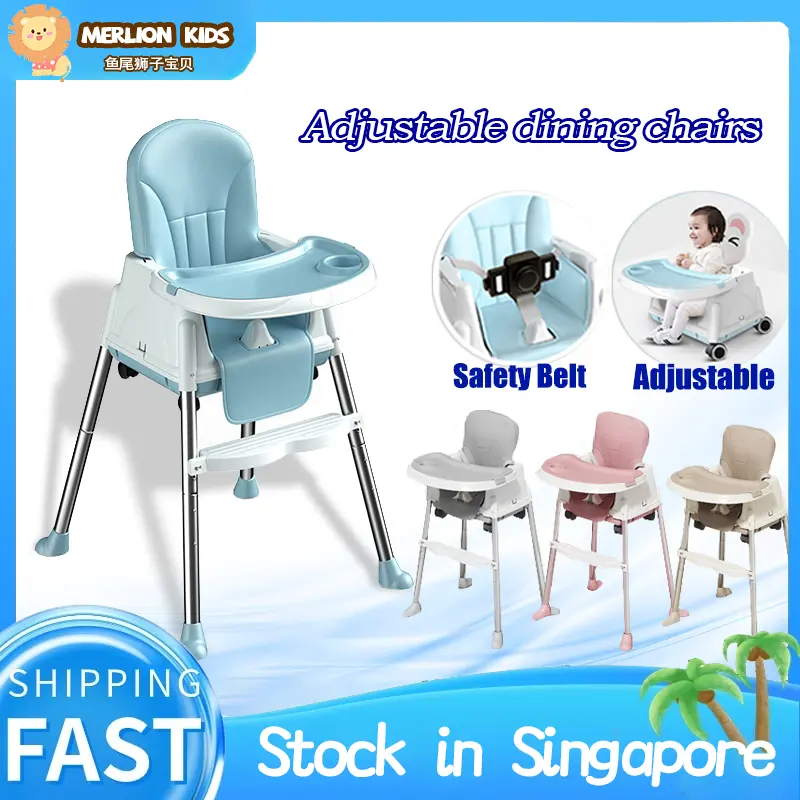 COD Baby 3 in 1 Dining Chair With Safety Belt Foldable feeding Chair Adjustable High Chair Kerusi Bayi Makan bayi