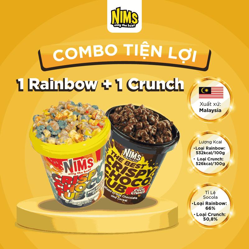  COMBO 2 HỦ 250G SOCOLA SỮA COCO CRUNCH + SOCOLA TRẮNG RAINBOW MALAYSIA 