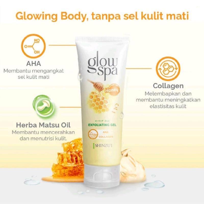 [BUY1 GET1] Shinzui Glow Spa Exfoliating Gel 130 ml | Cica / Ichigo / Honey | Mengangkat Sel Kulit Mati 7