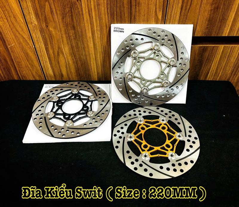 Đĩa Thắng SWIT 4 Lổ , Size 220MM Lòng Nhôm Phe INox Dành Cho Sirus / Wave / Ex2010 / Ex135 Và Các Xe Thông Dụng