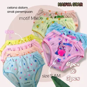 6Pcs Celana Dalam Anak Perempuan/ CD Anak Perempuan Motif