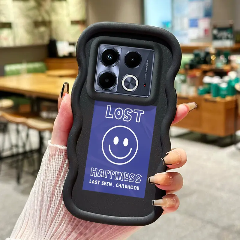 Casing Hp Untuk Infinix Note 40 Note 40 Pro 5G Note 40 Pro+ 5G Case pola senyum Cesing Kasing Casing HP lensa kamera Kesing silikon Gelombang Softcase