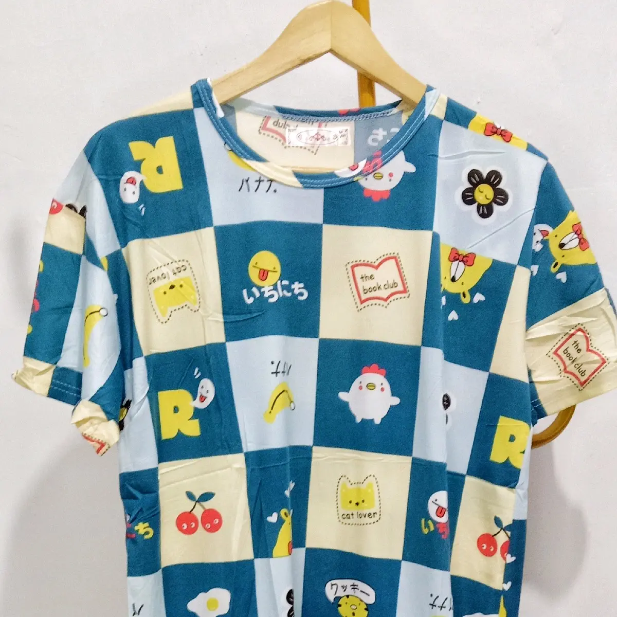 Daster kaos import ABG dan dewasa motif lucu panjang di bawah lutut