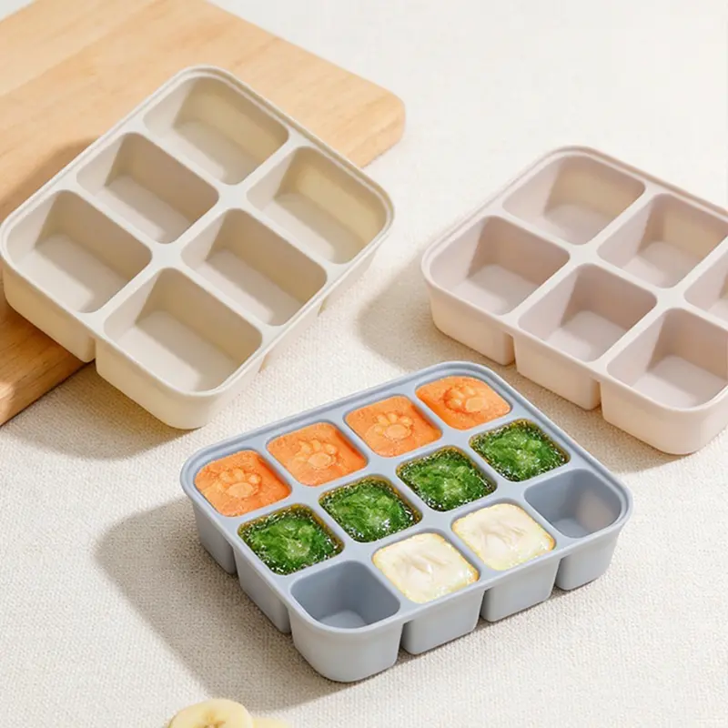 Cetakan Wadah MPASI/Kaldu/Es Batu BPA FREE Sekat Food Prep Nasi Lauk Porsian Silicone Tahan Panas Dingin
