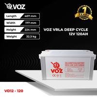 Gambar VOZ VD12-120 12V 120AH VRLA Deep Cycle Battery | Baterai 12V 120AH - Unit dari TokoUPS Kota Administrasi Jakarta Pusat 3 Tokopedia