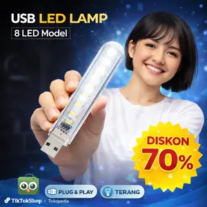 Malaku Mall - Lampu Baca Mini LED USB Portable 5V 12W