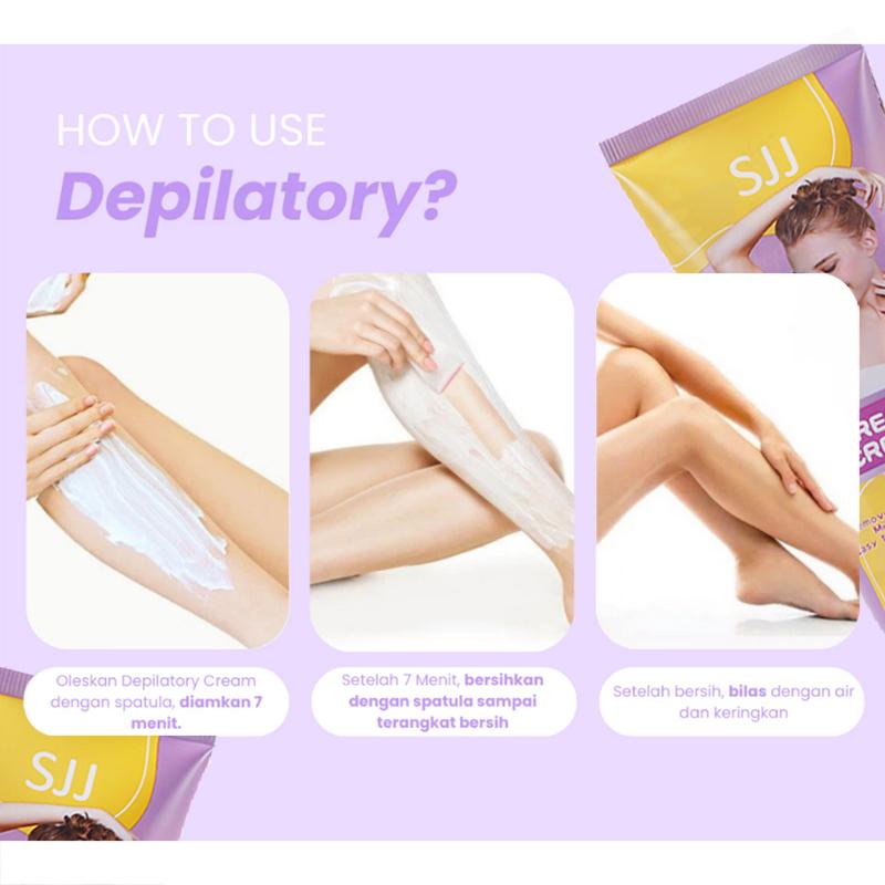 Perontok Bulu Permanen Penghilang Bulu Ketiak SJJ Hair Removal Cream 100ML Cepat & Tidak Rasa Sakit Wax Waxing 5