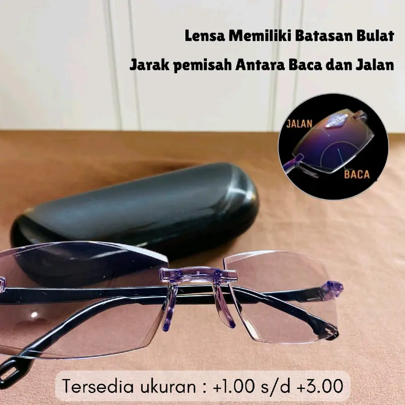 Kacamata Baca dan Jalan 2 in 1 Lensa Double Fokus Anti Radiasi Sinar HP Komputer untuk Rabun Dekat dan Jauh Pria Wanita 1