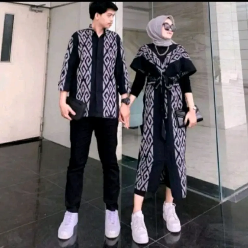 raisa couple baju tenun hitam 0