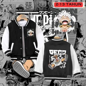 TERBARU Jaket Baseball Anak Laki Laki Perempuan Luffy Gear 5 dan Ace One Piece Umur 2 - 13 Tahun / Jacket Sweater anak Cowo Cewe Distro