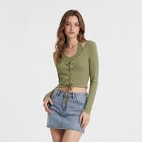 Gambar [Anniversary Picks] Atasan Wanita Halter Crop Lengan Panjang Hijau Army 609B - MEIN - Hijau Tentara, S dari MEIN Indonesia Kab. Tangerang 1 Tokopedia