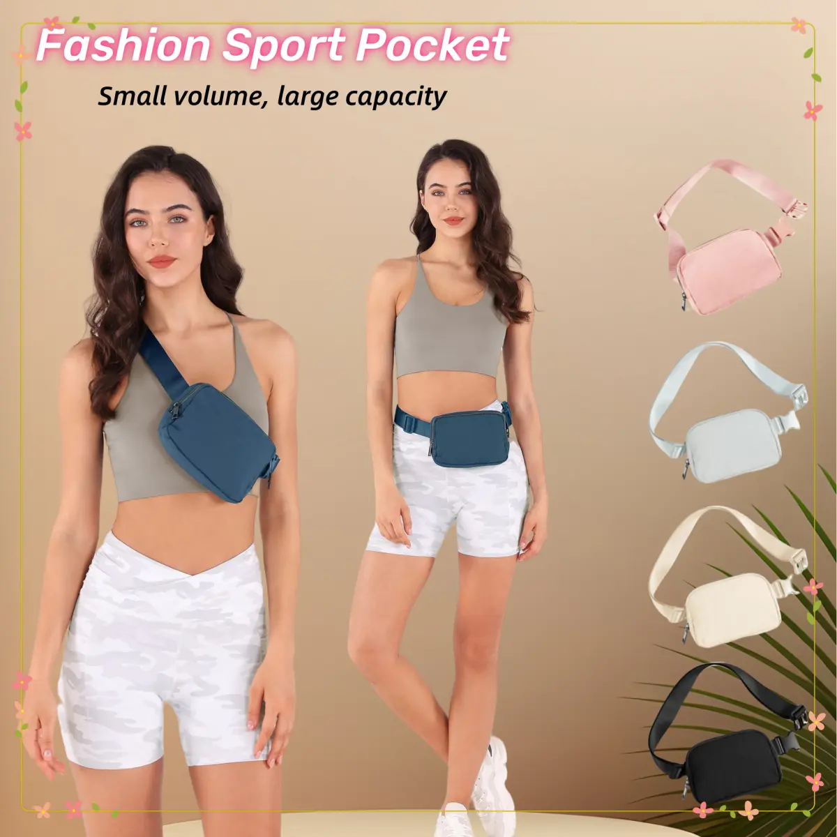Belt Bag Outdoor Sports Running Multifunctional Mobile Phone Bag Fashion All-Matching Slanted Chest Bag