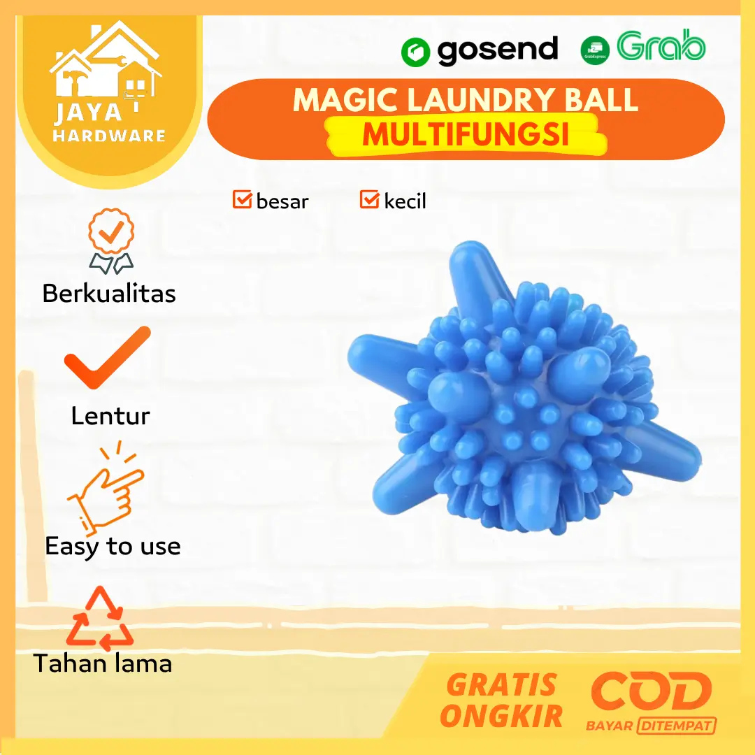 Bola Karet Mesin Cuci Laundry Ball Ajaib ANTI KUSUT | Alat Bantu Pembersih Pencuci Cucian Baju Pakaian Anti Kusut Washing Laundry Silicon Ball Murah Import