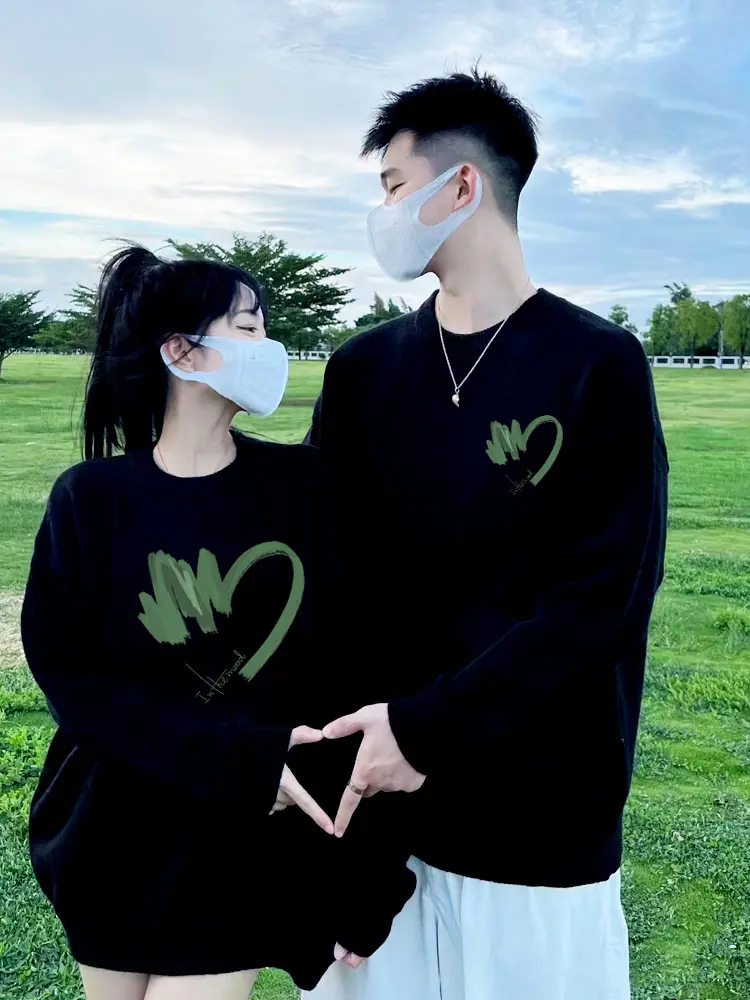 Áo Hoodie Áo Chui Đầu Nữ Không Mũ, Cổ Thuyền Quần Áo In Hình, Thời Trang, Thích Hợp Cho Các Cặp Đôi Mặc