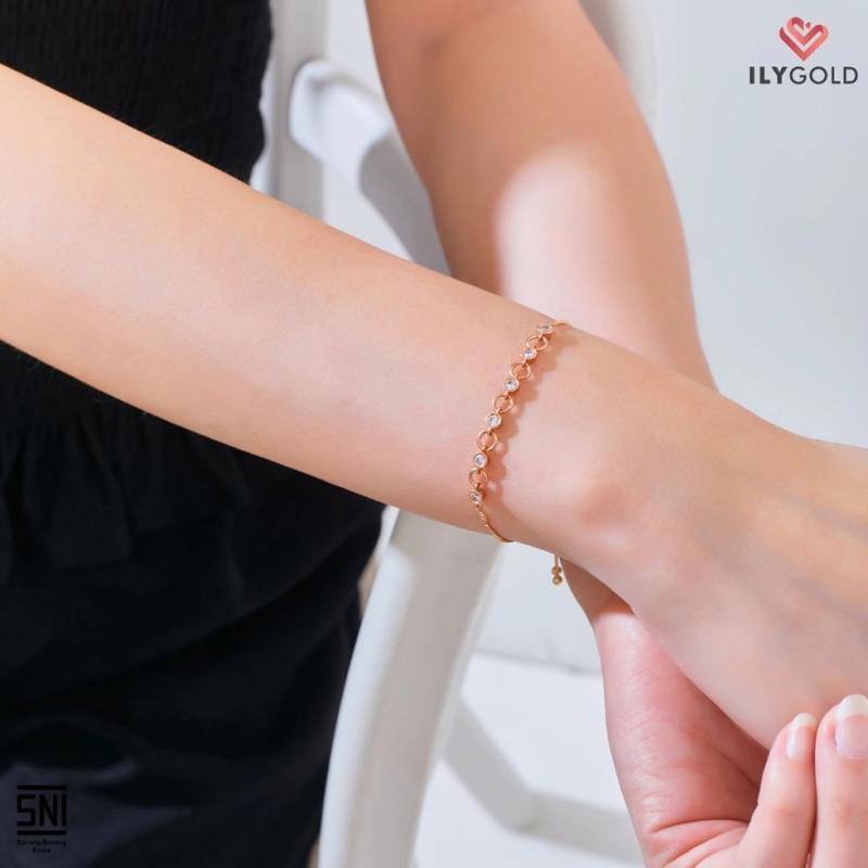 Gelang Emas Kadar 9K Love Out Loud Bazel Bracelet Berat 2.29 gr - Ily Gold 1