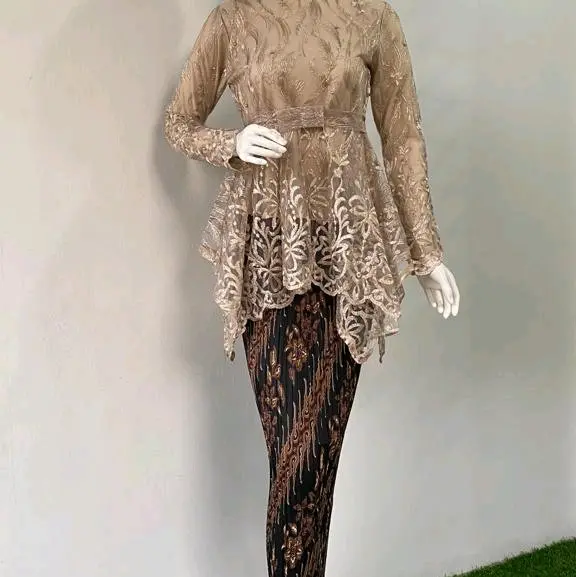 Kebaya Tile Gomes Pita/ Kebaya Modern Wisuda Wanita Baju Pesta Setelan