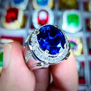 CINCIN PRIA TERMEWAH KING SHAPPIRE ROYAL BLUE TOP QUALITY