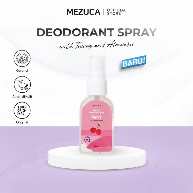 [Dapat 5 Botol] Deo Spray Mezuca 30ml FREE POUCH Fresh Fruit Deodorant Spray with Tawas dan Aloevera Asli 6