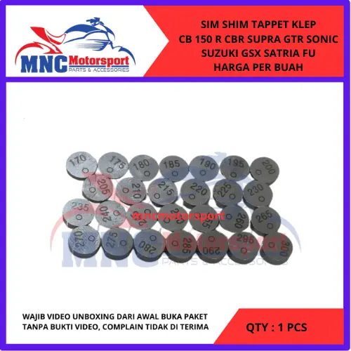 SIM KLEP SHIM KLEP TAPPET KLEP CB 150 R CBR SUPRA GTR SONIC SUZUKI GSX SATRIA FU HARGA 1 PCS 0