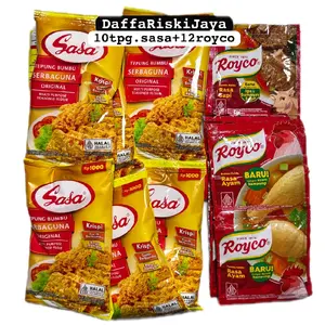 PKTLENGKAP DPT 22pcs (10pcs Tepung Sasa Serbaguna 1000 + 12pcs Bumbu Royco Ayam/Sapi) Tepung Serbaguna