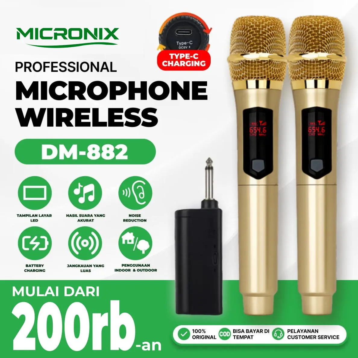 [COD] MICRONIX Profesional Mikrofon DM-882 Kebutuhan Acara Kantor Meeting Conference & Karaoke Profesional Mikrofon Wireless