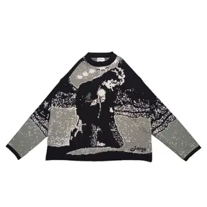 JANGO Knit Sweater Boxy Hopeless Black | Knitwear Cardigan | Sweater Rajut Unisex Premum Tebal